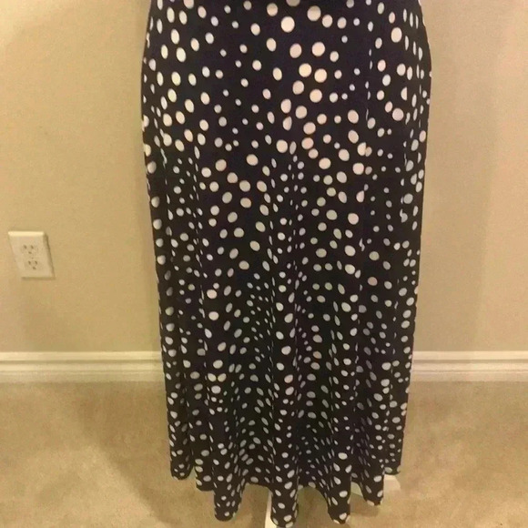 JESSICA HOWARD CLASSIC FLATTERING SLEEVELESS POLKA-DOT Navy MIDI DRESS SIZE 8 - Picture 5 of 7